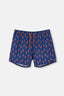 Lacivert Deniz Atı Desenli Kısa Deniz Şortu