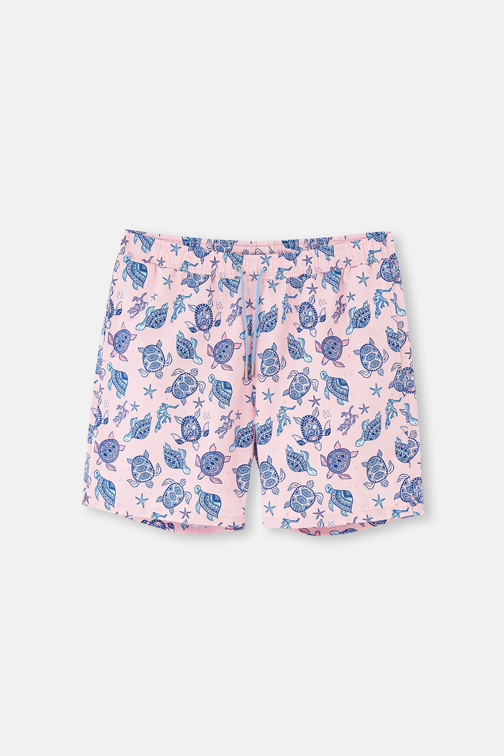 Pembe Caretta Desenli Orta Deniz Şortu