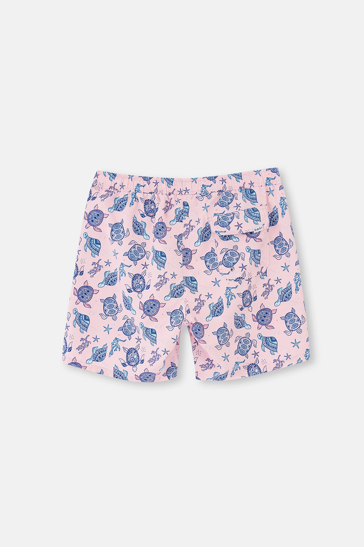 Pembe Caretta Desenli Orta Deniz Şortu