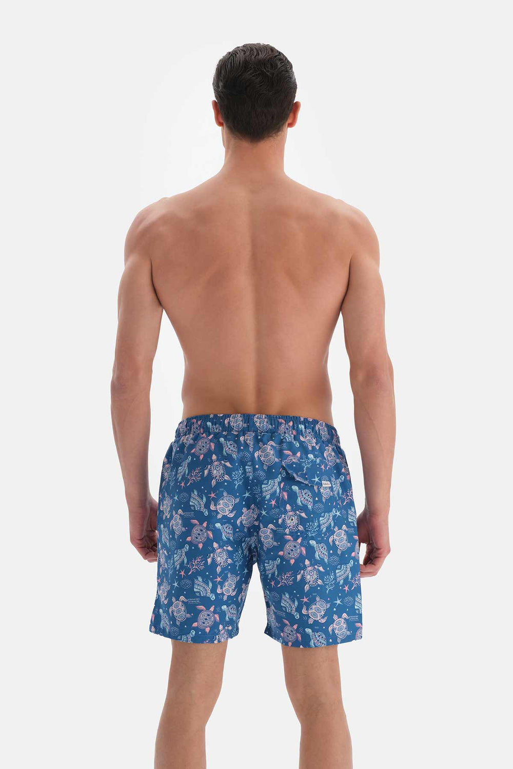 Turkuaz Caretta Desenli Orta Deniz Şortu