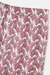 Pembe - Ekru Zürafa Desenli Orta Deniz Şortu