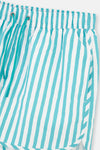 Yeşil-Beyaz Çizgili Mini Deniz Şortu