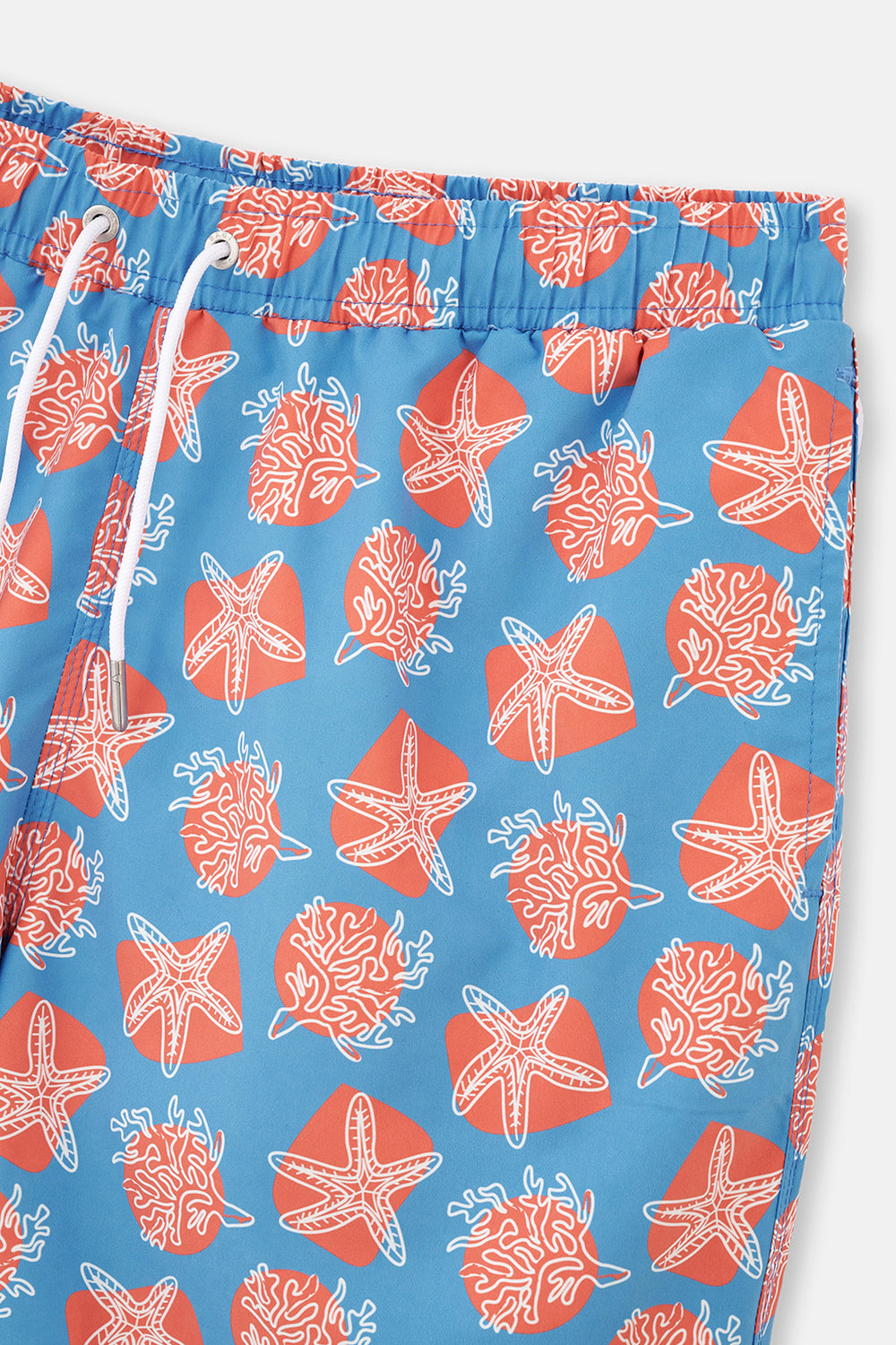 Mavi-Somon Desenli Orta Deniz Şortu