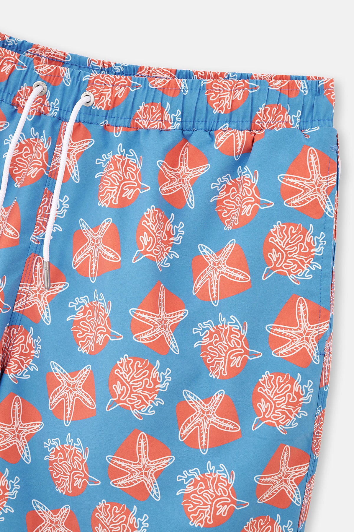 Mavi-Somon Desenli Orta Deniz Şortu