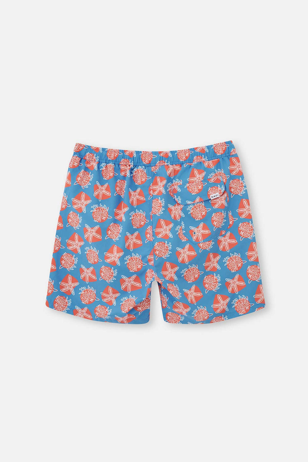 Mavi-Somon Desenli Orta Deniz Şortu