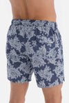Indigo Caretta Desenli Orta Boy Deniz Şortu