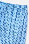Mavi Kılçık Balık Desenli Orta Deniz Şortu