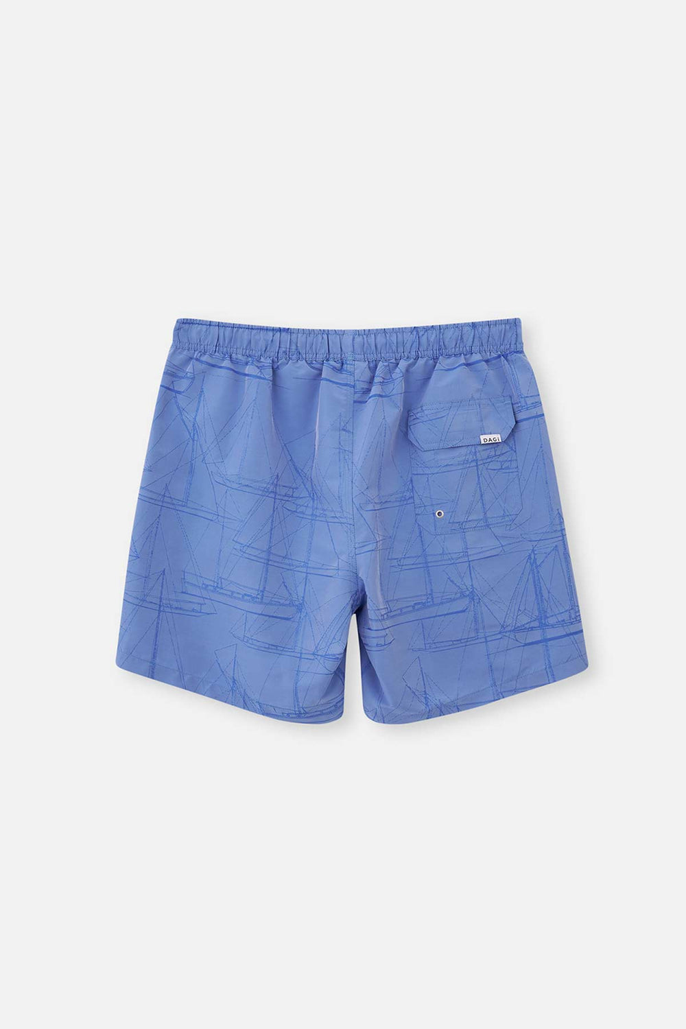 Indigo Yelken Desenli Orta Deniz Şortu