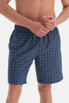 Lacivert Kravat Desenli Uzun Deniz Şortu