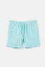 Yeşil-Beyaz Çizgili Orta Deniz Şortu