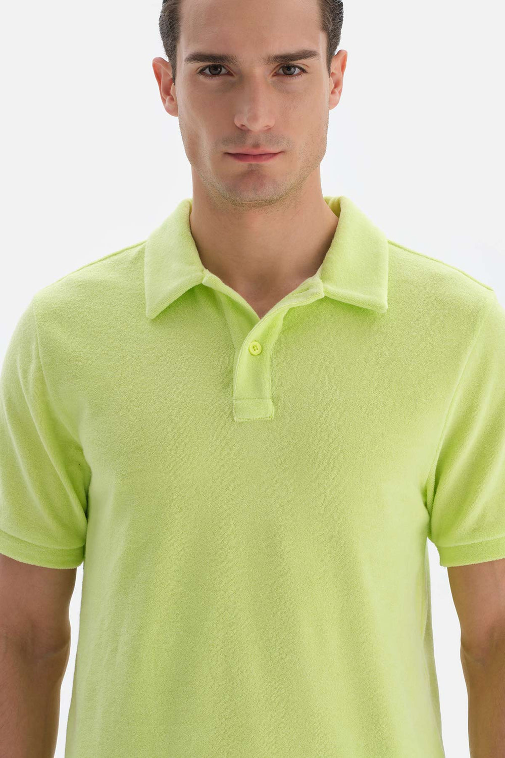 Neon Yeşil Havlu Polo Yaka Tişört