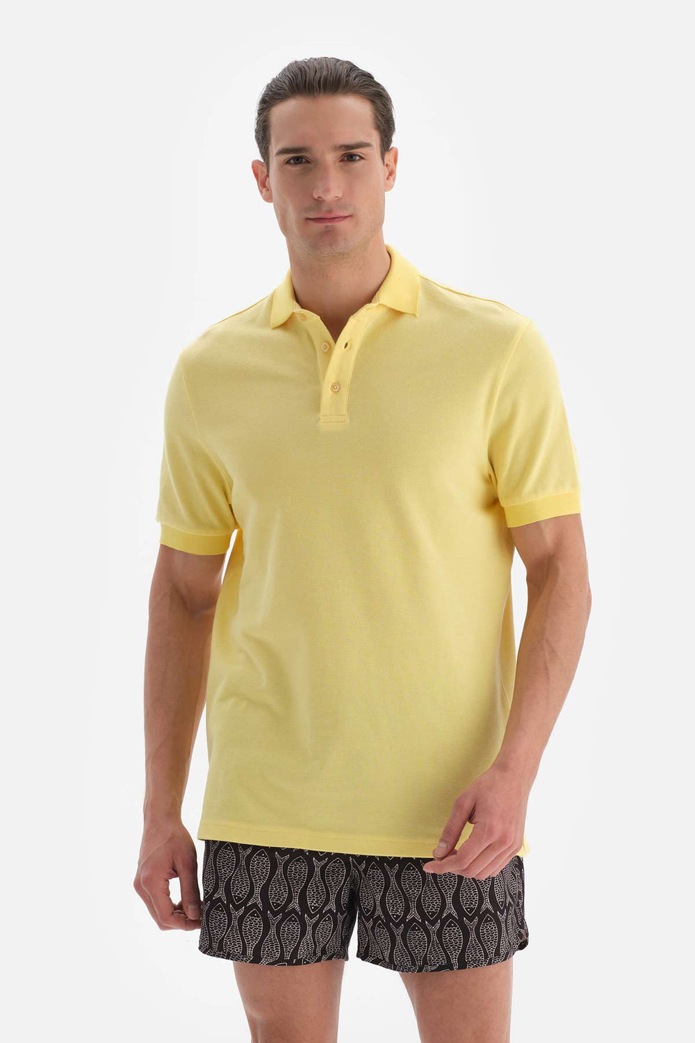 Açık Sarı Pike Polo Yaka T-Shirt