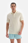 Ekru Pike Polo Yaka T-Shirt