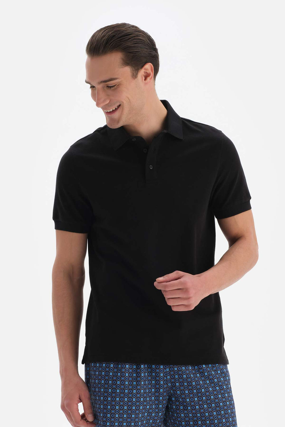 Siyah Pike Polo Yaka T-Shirt