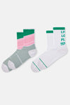 GREEN - WHITE SOCKS