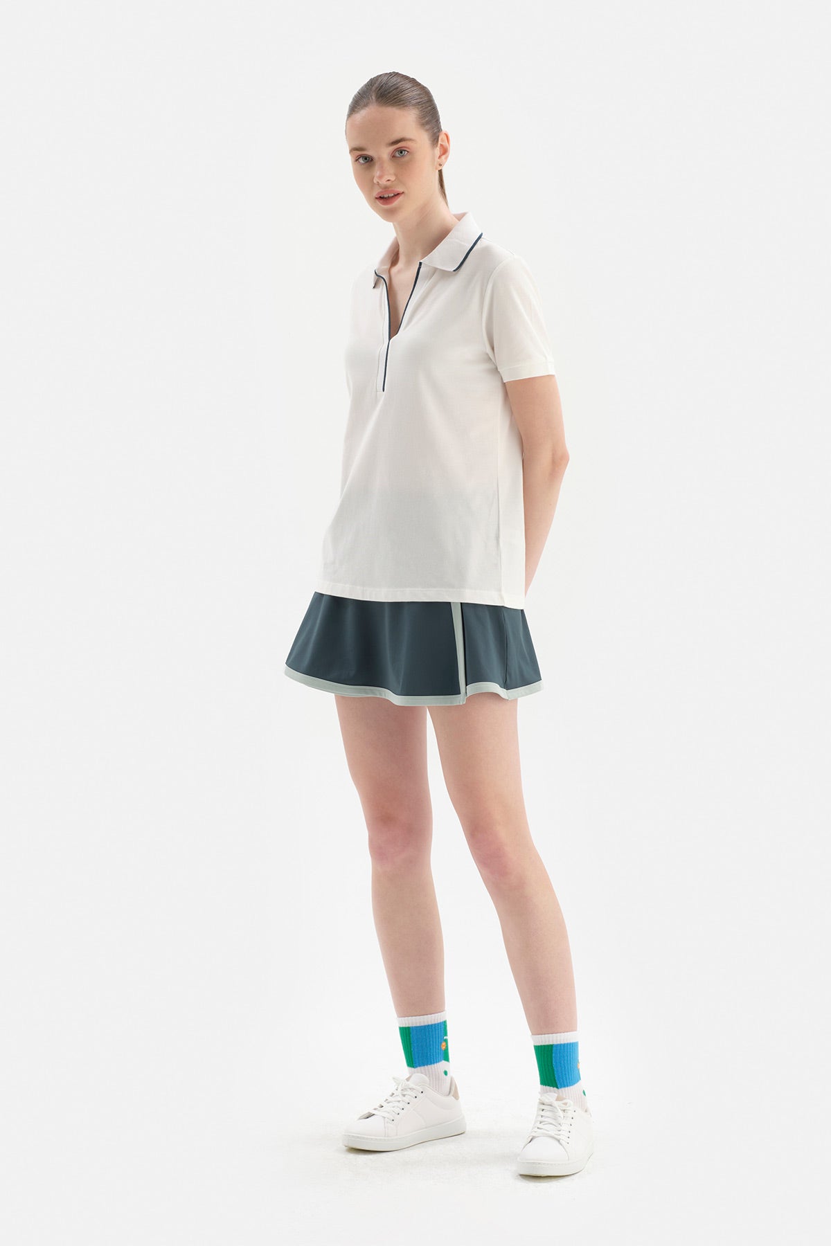 Beyaz Dagi Active Polo Yaka Pamuklu T-Shirt