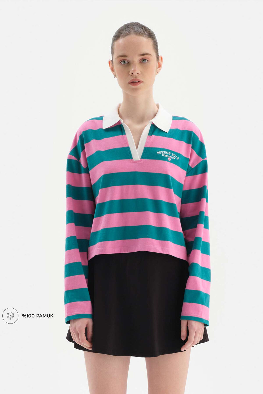 Pembe Dagi Active Çizgili Sweatshirt