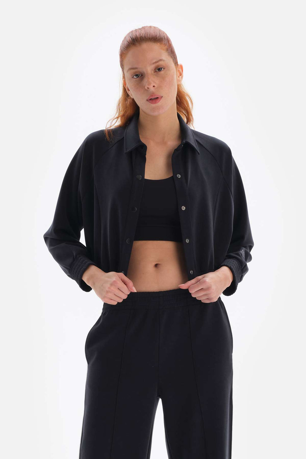 Siyah Dagi Active Mint i Uzun Kol Düğmeli Ceket