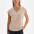 BEIGE V-NECK LOW SLEEVE CUPRO T-SHIRT
