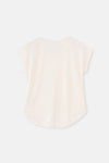 WHITE V-NECK LOW SLEEVE CUPRO T-SHIRT