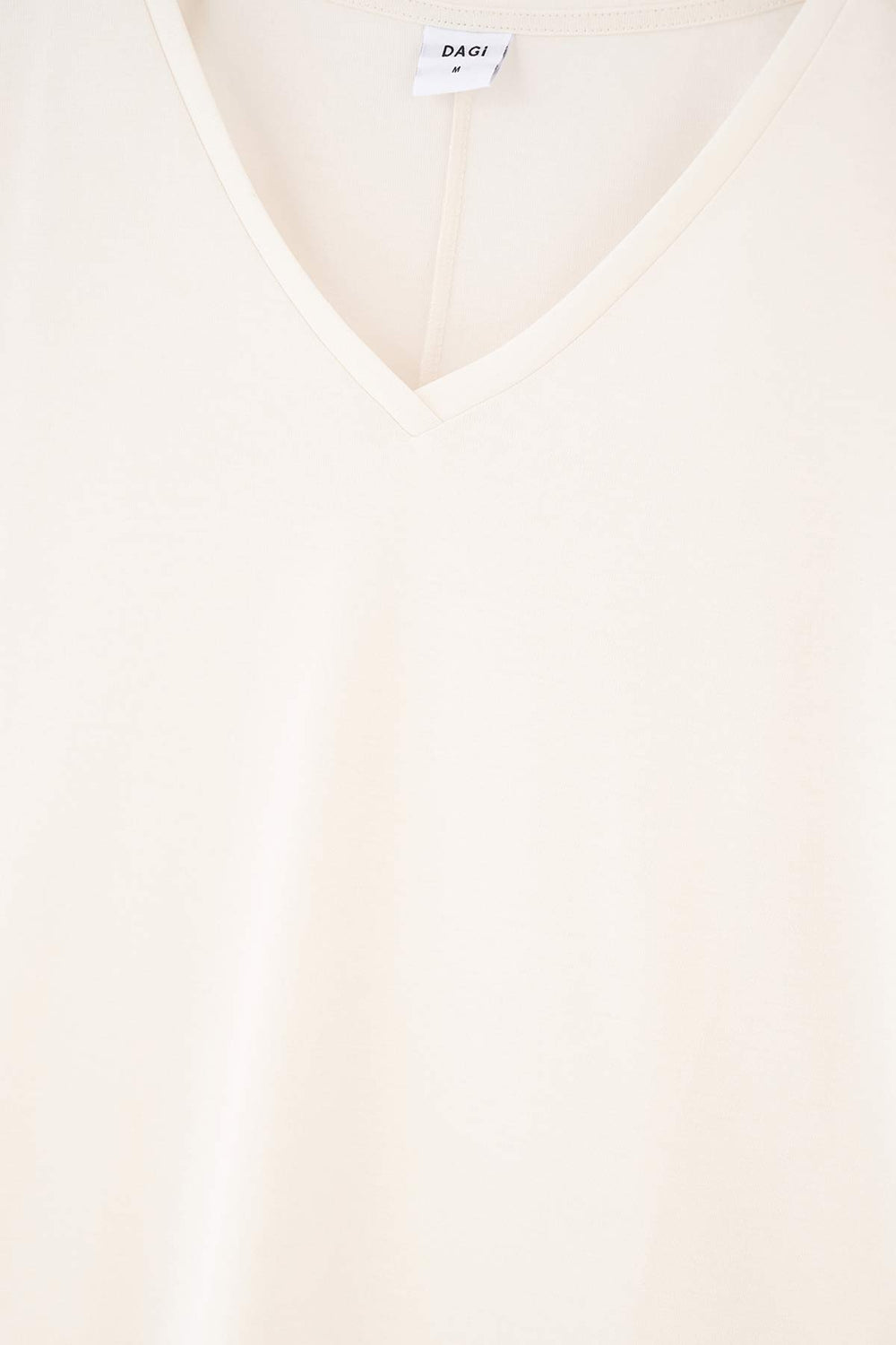 WHITE V-NECK LOW SLEEVE CUPRO T-SHIRT