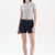 GREY MELANGE RIBBED CREW-NECK SHORT SLEEVE CROP T-SHIRT