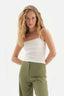 WHITE THIN STRAP RIB ATHLET