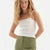 WHITE THIN STRAP RIB ATHLET