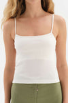 WHITE THIN STRAP RIB ATHLET