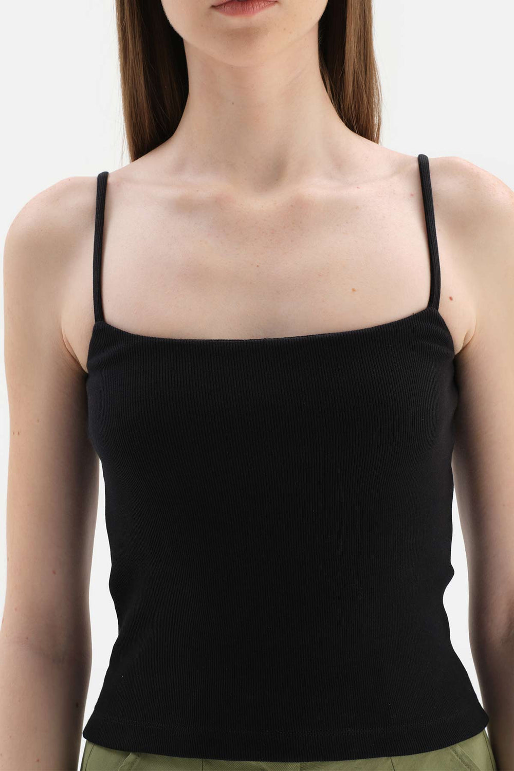 BLACK THIN STRAP RIB ATHLET