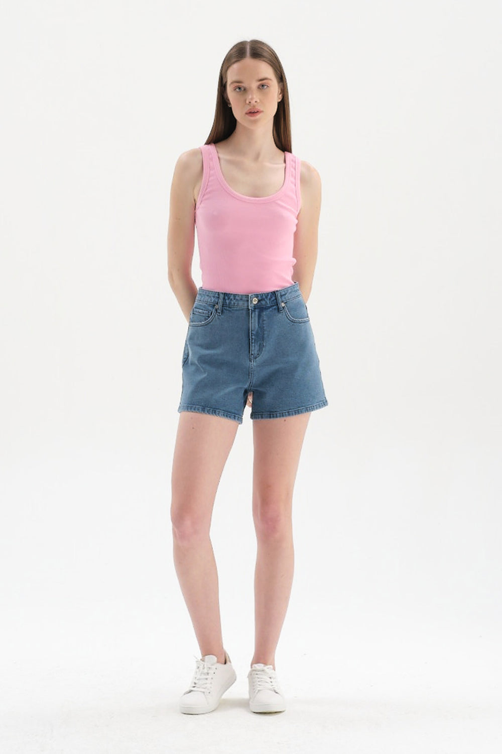 PINK THICK STRAP RIBBED ATHLET
