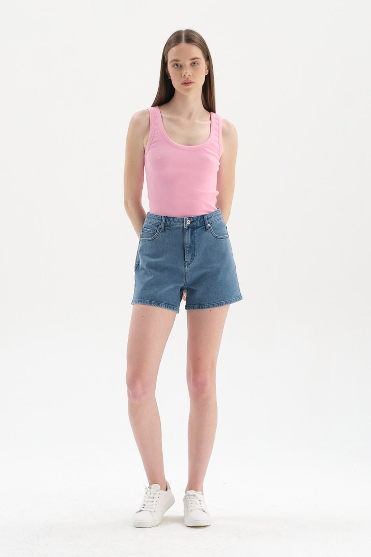 PINK THICK STRAP RIBBED ATHLET