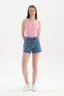 PINK THICK STRAP RIBBED ATHLET