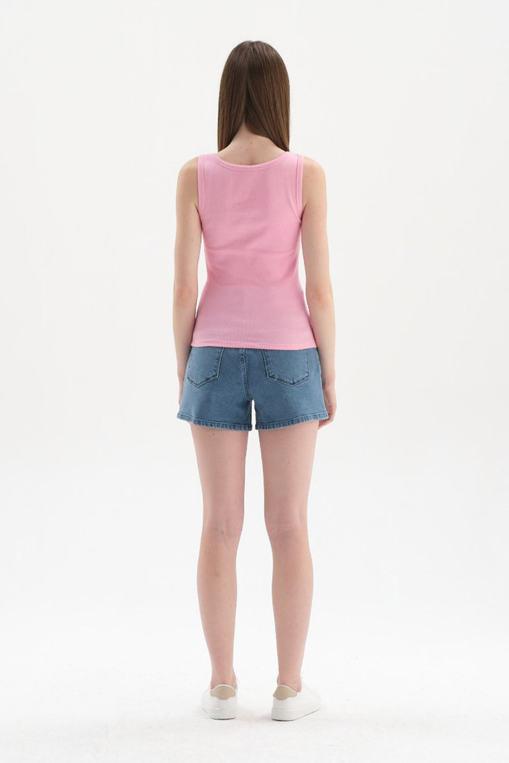 PINK THICK STRAP RIBBED ATHLET