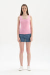 PINK THICK STRAP RIBBED ATHLET