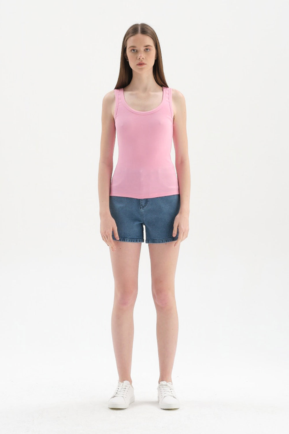 PINK THICK STRAP RIBBED ATHLET