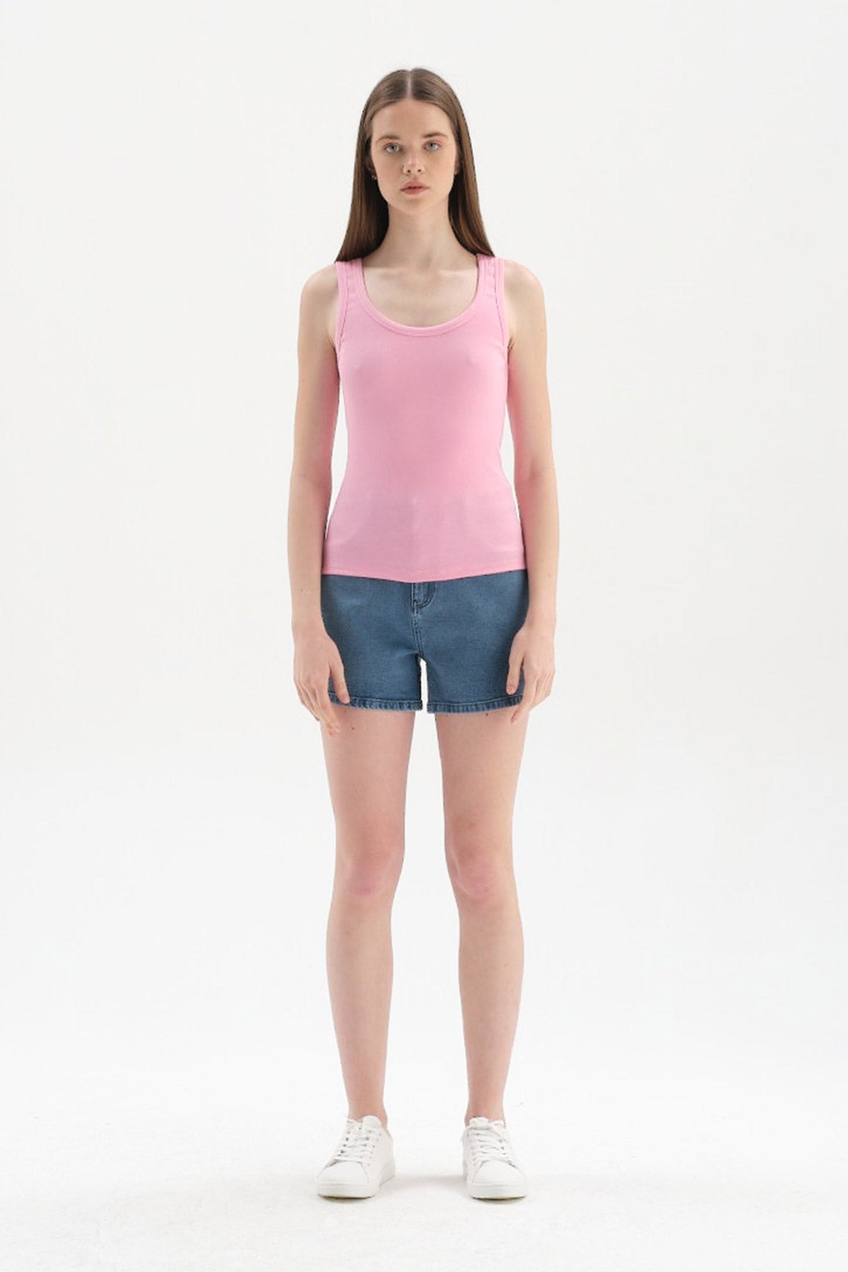PINK THICK STRAP RIBBED ATHLET