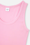 PINK THICK STRAP RIBBED ATHLET