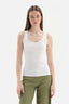 WHITE THICK STRAP RIBBED ATHLET