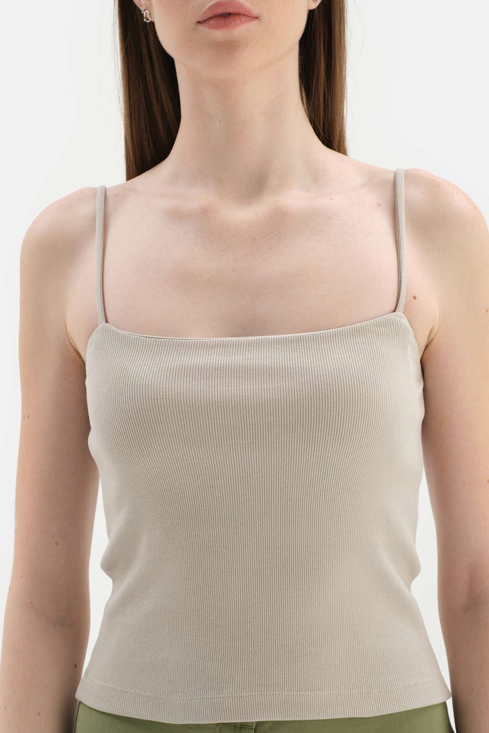 STONE GREY THIN STRAP RIB ATHLET