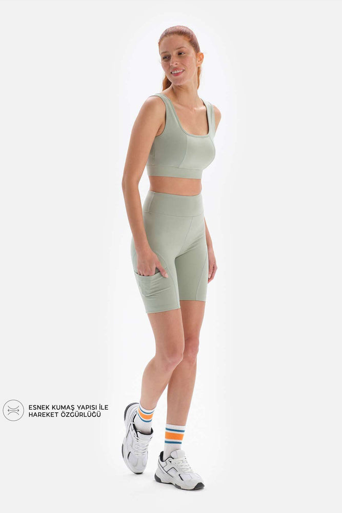 Mint Yeşili Dagi Active Mint i Cepli Biker Tayt