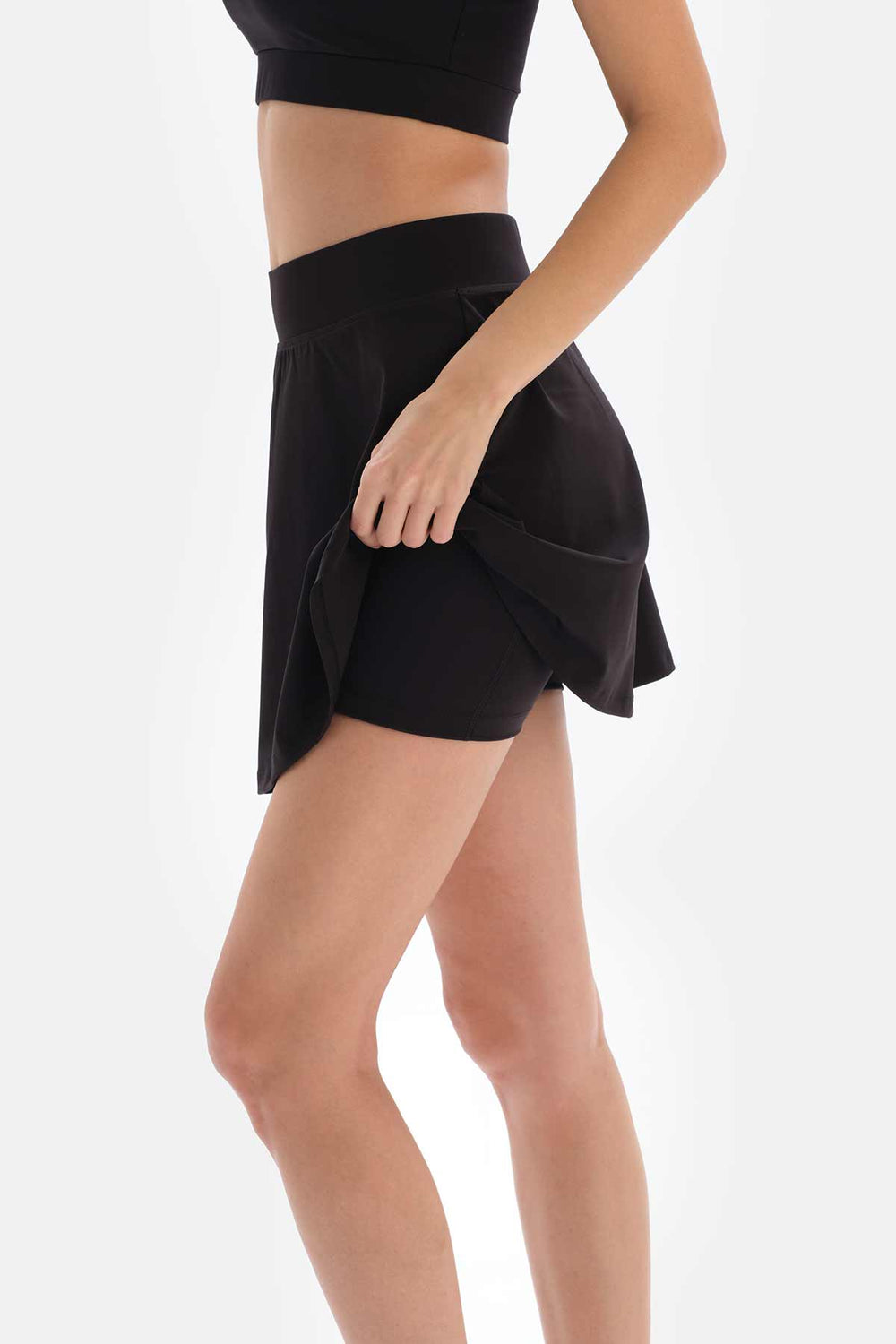 Siyah Dagi Active Sporcu Şort Etek