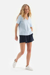 NAVY KNITTED SHORTS WITH POCKETS