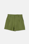 KHAKI HIGH WAIST WOVEN SHORTS