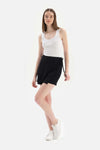 BLACK WOVEN SHORTS SKIRT