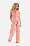 ORANGE EMBROIDERY DETAILED WOVEN PAJAMAS