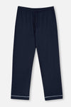 NAVY SHIRT COLLAR KNITTED PAJAMAS