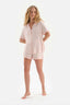 LIGHT PINK SHIRT COLLAR SHORTS PAJAMA SUIT