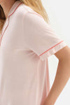 LIGHT PINK SHIRT COLLAR SHORTS PAJAMA SUIT