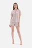 MULTICOLOUR SHIRT COLLAR STRIPED KNITTED PAJAMAS SUIT